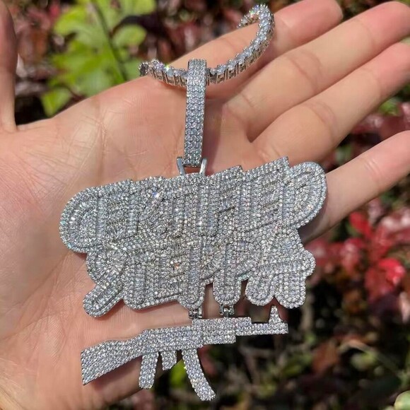 Other Other - Iced Out Certified Steppa AK47 Pendant with 20inch Tennis Chain